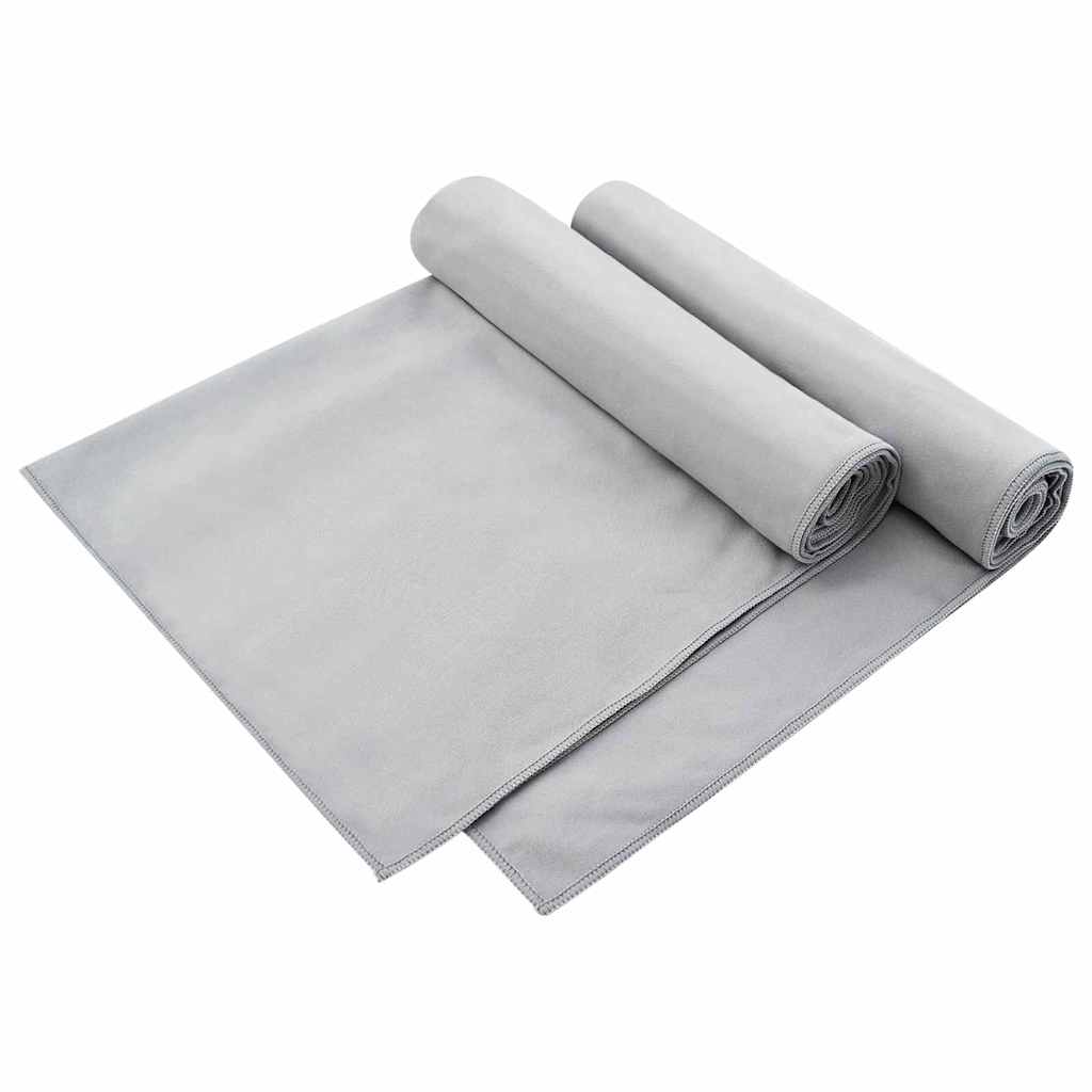 Asciugamani per Sedia Outdoor 2 pcs Grigio 130 x 60 cm