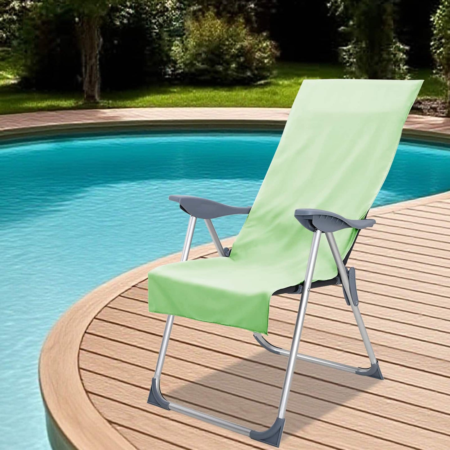 Asciugamani per Sedia Outdoor 2 pcs Verde 130 x 60 cm