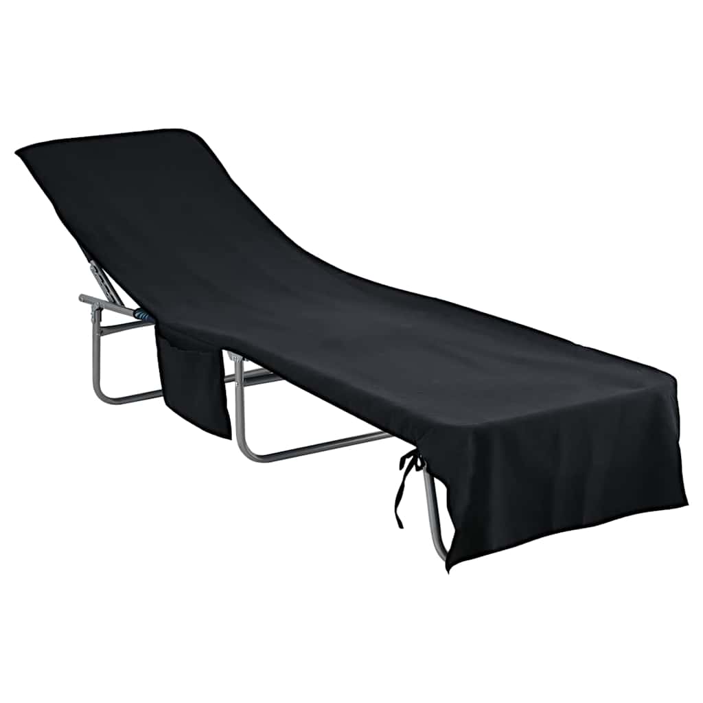 Asciugamani per lettino 2 pcs Nero 210 x 75 cm