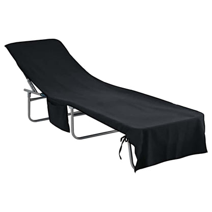 Asciugamani per lettino 2 pcs Nero 210 x 75 cm