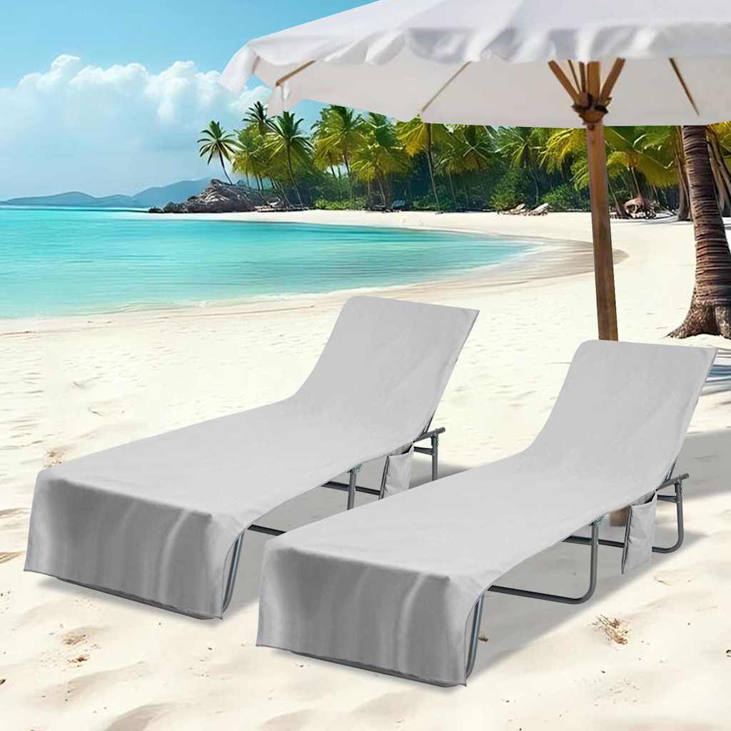 Asciugamani per lettino 2 pcs Grigio 210 x 75 cm