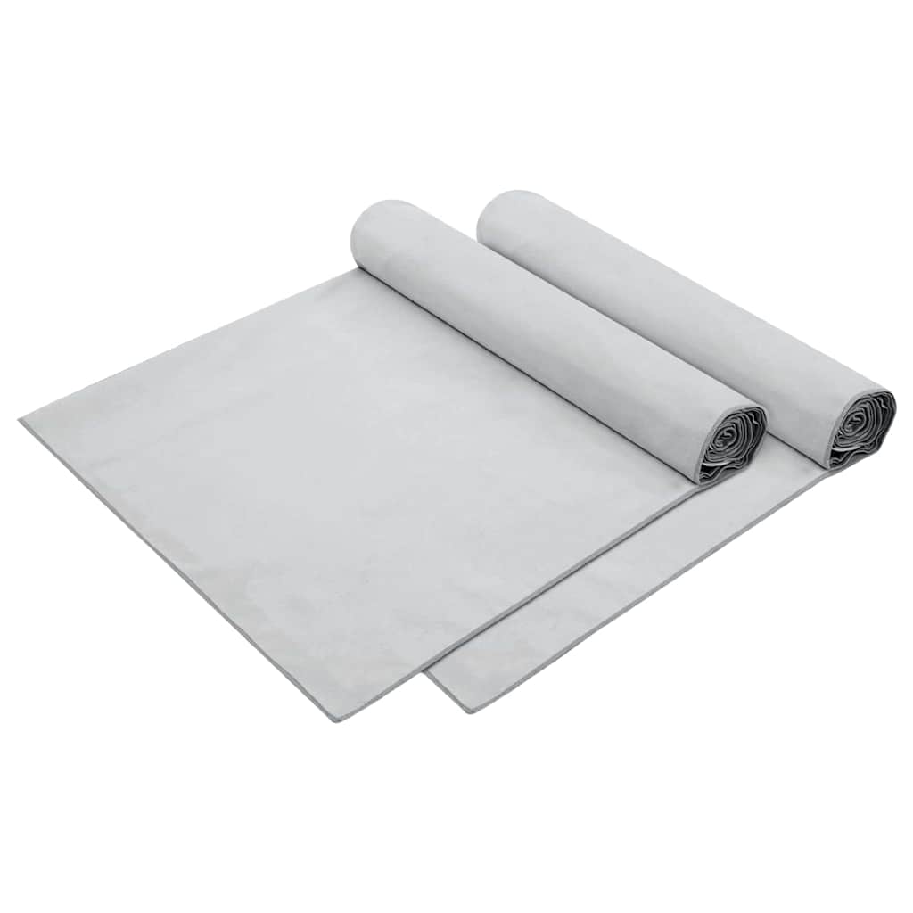 Asciugamani per lettino 2 pcs Grigio 210 x 75 cm