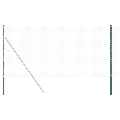 Palo della recinzione 2 pcs Verde Acciaio Verniciato a Polvere