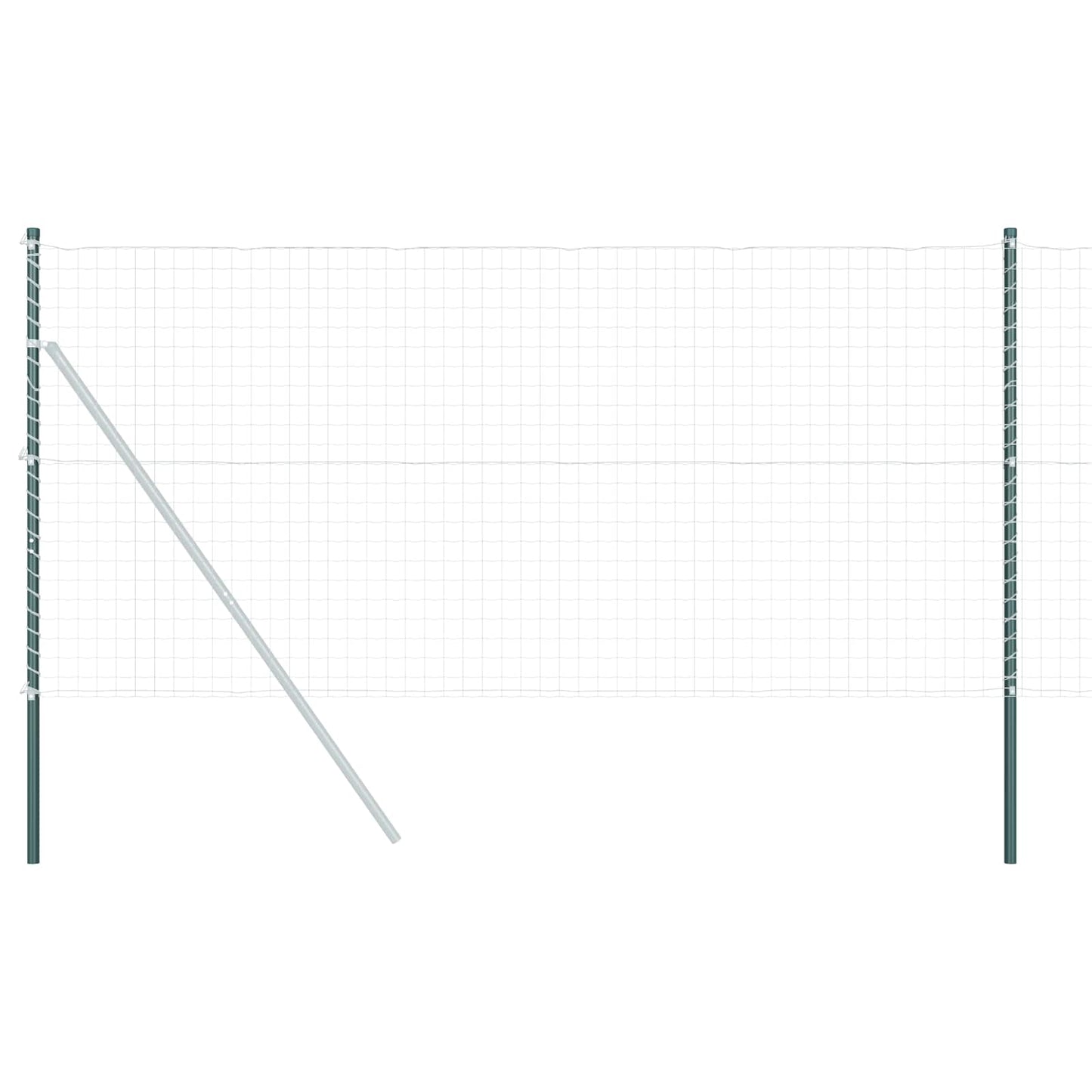 Palo della recinzione 12 pcs Verde Acciaio Verniciato a Polvere