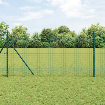 Palo della recinzione 2 pcs Verde Acciaio Verniciato a Polvere