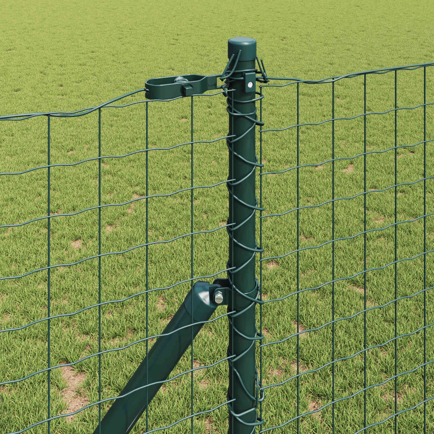 Palo della recinzione 12 pcs Verde Acciaio Verniciato a Polvere