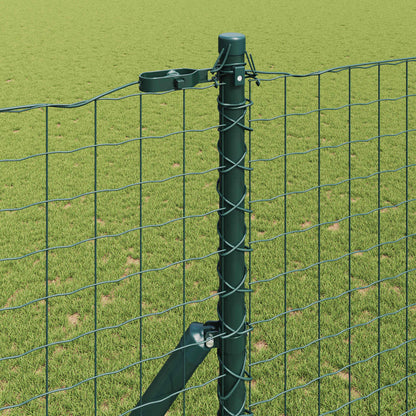 Palo della recinzione 2 pcs Verde Acciaio Verniciato a Polvere