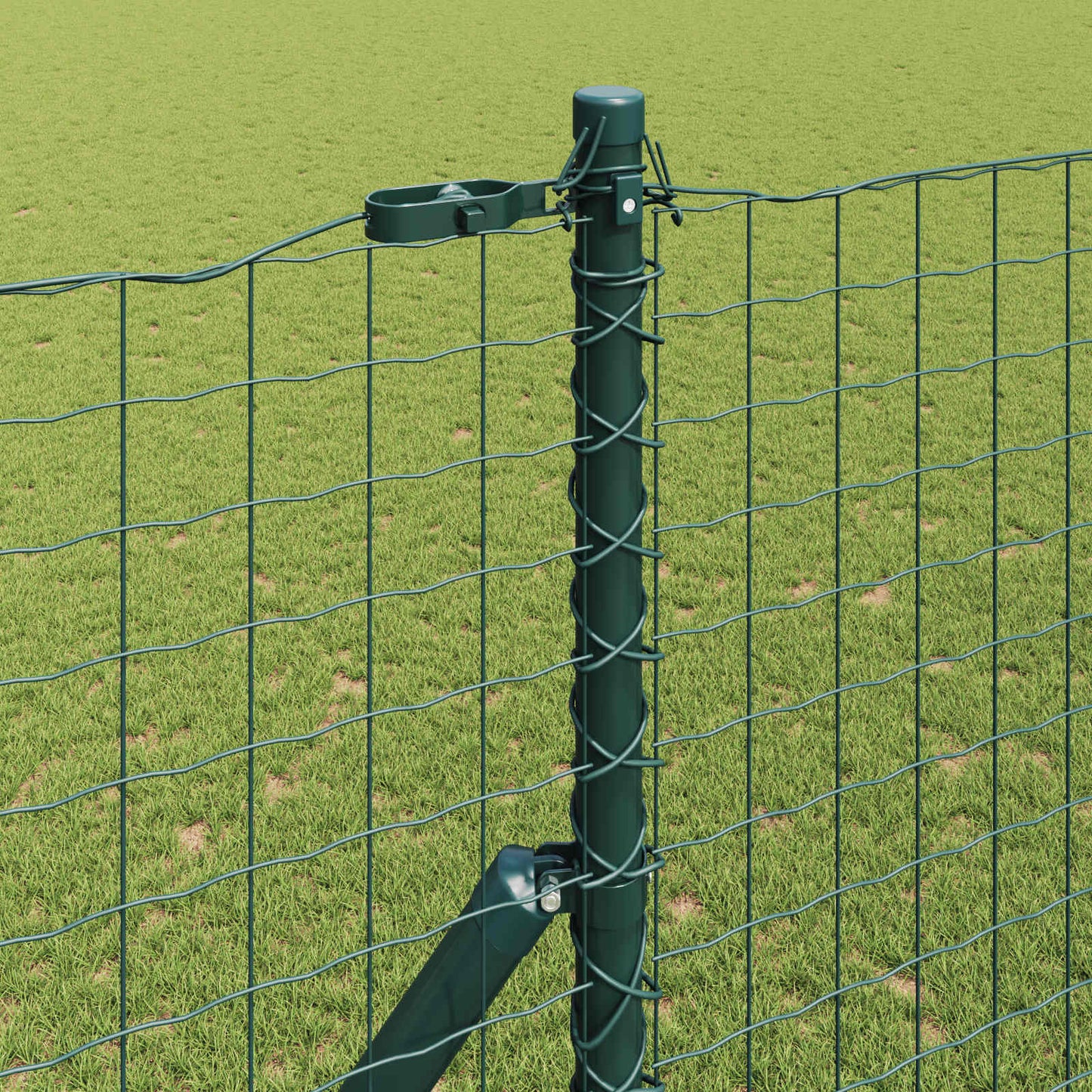Palo della recinzione 2 pcs Verde Acciaio Verniciato a Polvere
