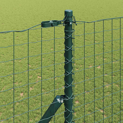 Palo della recinzione 12 pcs Verde Acciaio Verniciato a Polvere