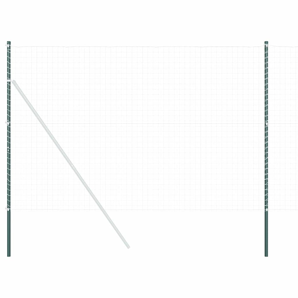 Palo della recinzione 12 pcs Verde Acciaio Verniciato a Polvere