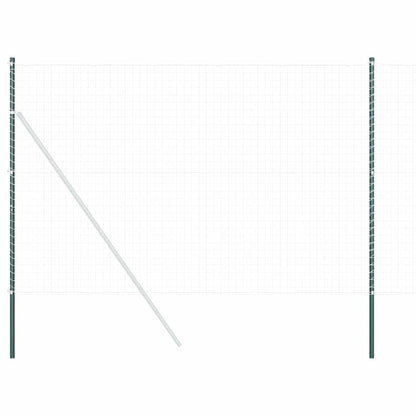 Palo della recinzione 12 pcs Verde Acciaio Verniciato a Polvere