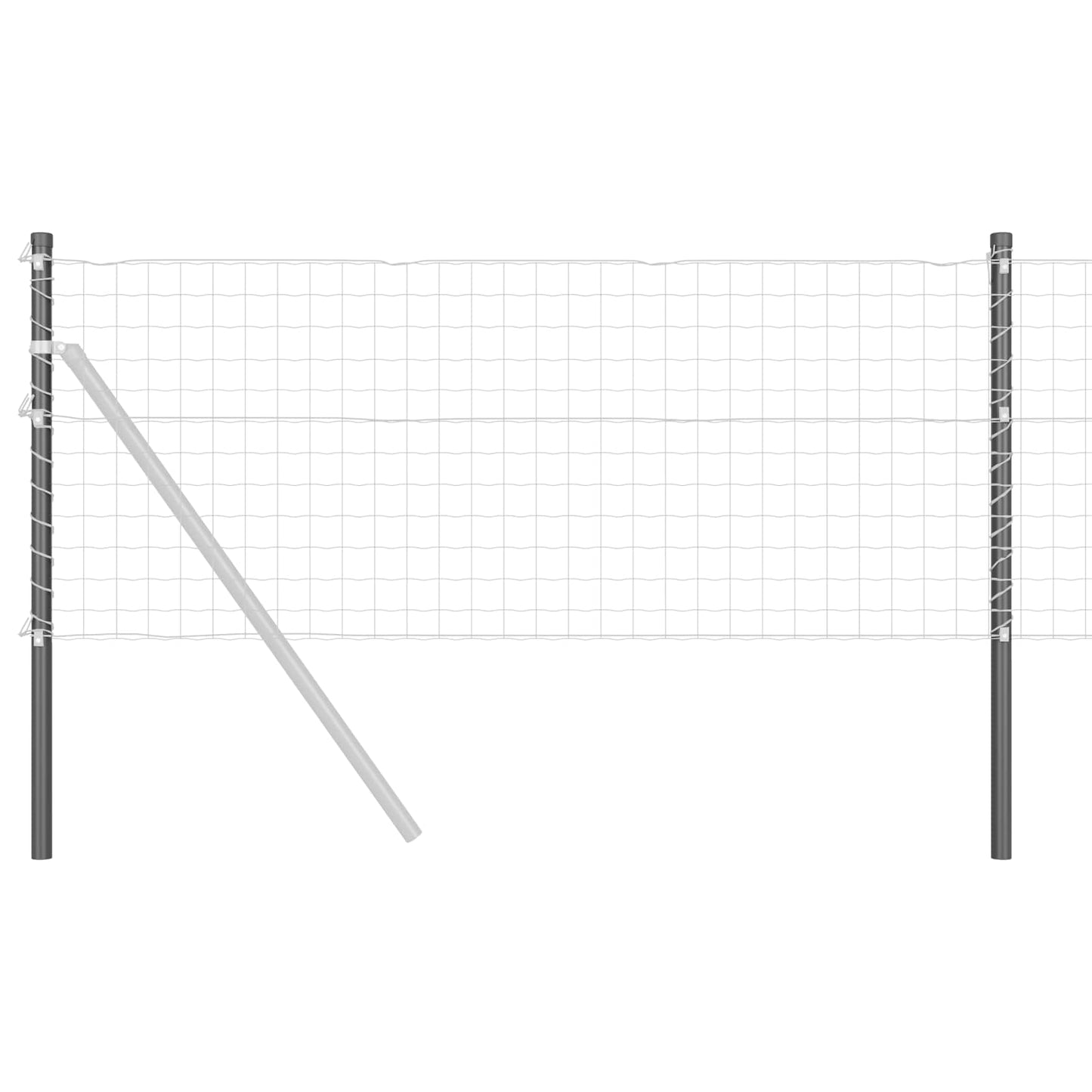 Palo della recinzione 2 pcs Grigio 50 cm
