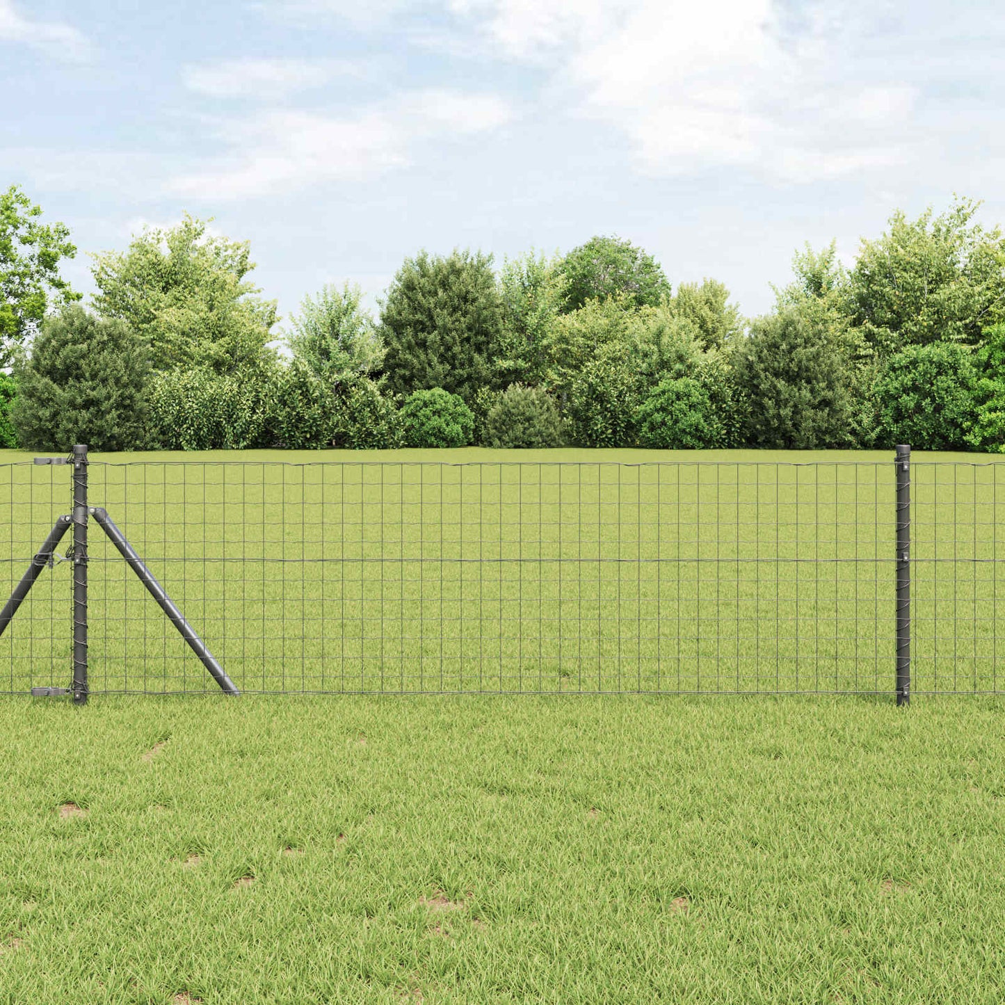 Palo della recinzione 12 pcs Grigio 90 cm