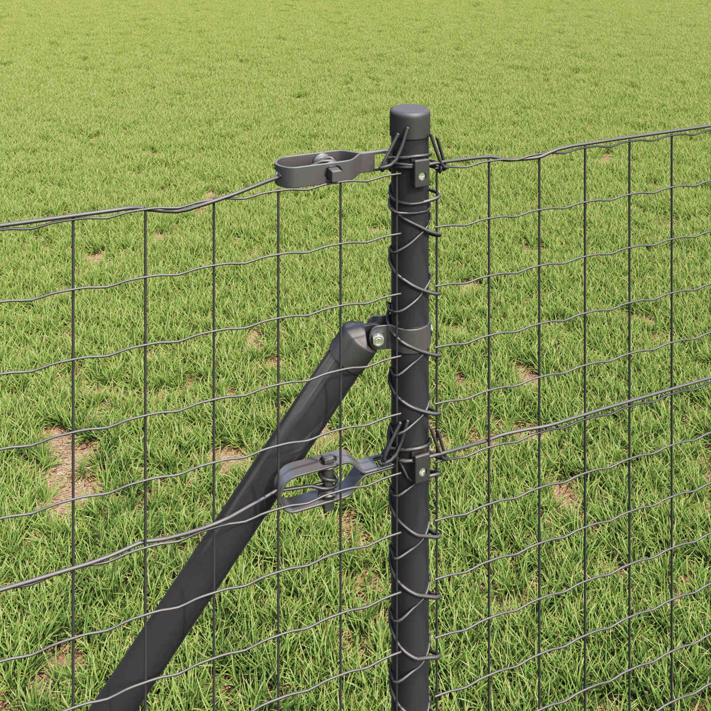 Palo della recinzione 12 pcs Grigio 100 cm
