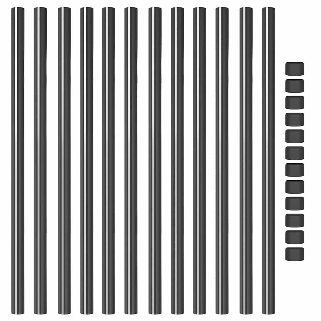 Palo della recinzione 12 pcs Grigio 110 cm