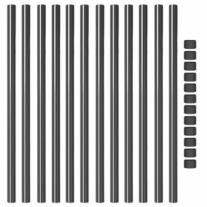 Palo della recinzione 12 pcs Grigio 110 cm