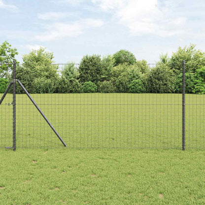 Palo della recinzione 2 pcs Grigio Acciaio Verniciato a Polvere