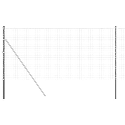 Palo della recinzione 2 pcs Grigio Acciaio Verniciato a Polvere