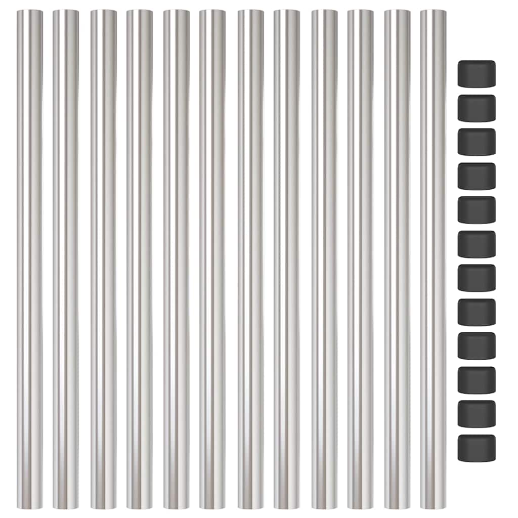 Palo della recinzione 12 pcs Argento 50 cm