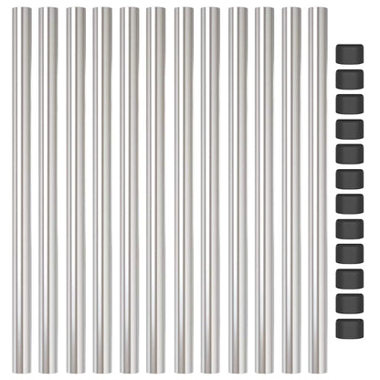 Palo della recinzione 12 pcs Argento 60 cm