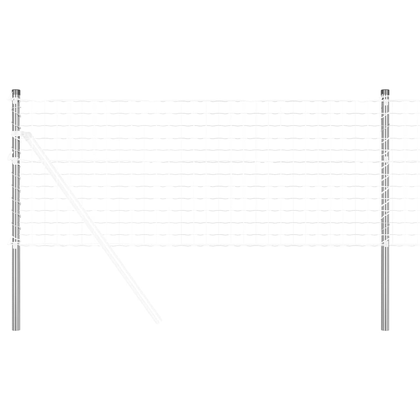 Palo della recinzione 2 pcs Argento 100 cm