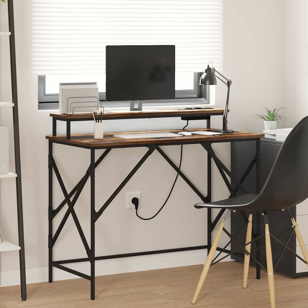 Scrivania Rovere fumÃ© 100 x 50 x 86,5 cm Legno multistrato