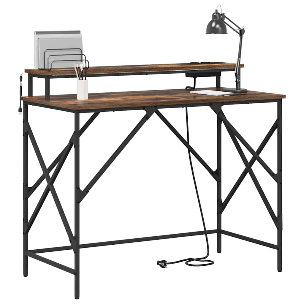 Scrivania Rovere fumÃ© 100 x 50 x 86,5 cm Legno multistrato
