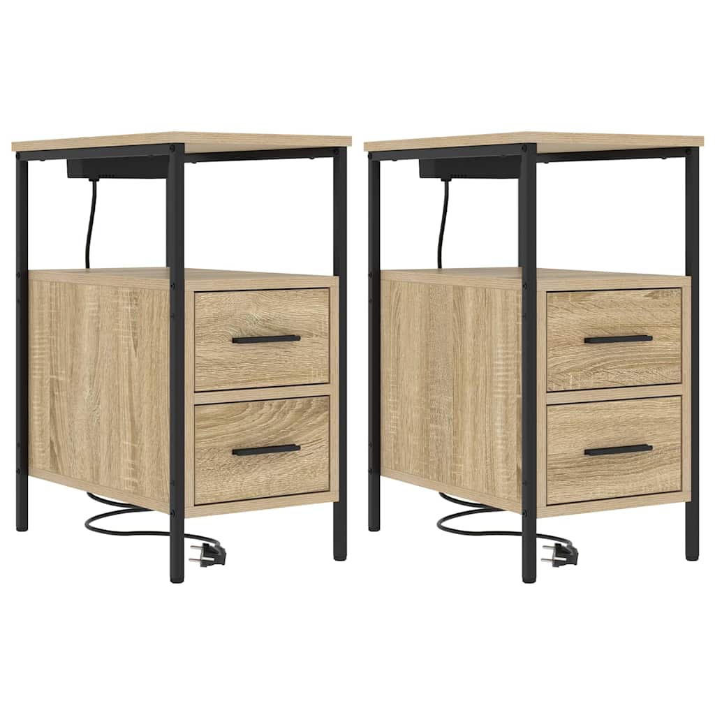 Armadio da Notte 2 pcs Rovere Sonoma 30 x 48 x 61 cm