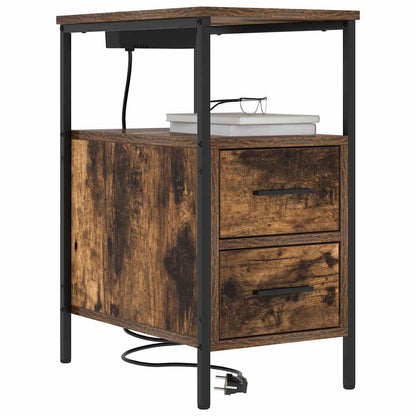 Armadio da Notte con cassetto 2 pcs Rovere fumÃ© 30 x 48 x 61 cm