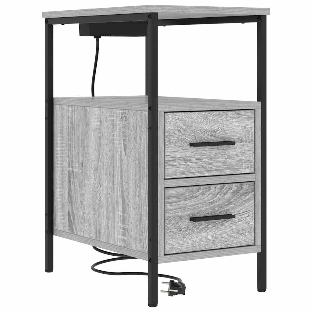 Armadio da Notte con cassetto Grigio Sonoma 30 x 48 x 61 cm