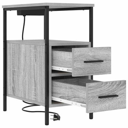 Armadio da Notte con cassetto Grigio Sonoma 30 x 48 x 61 cm