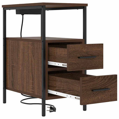 Armadio da Notte con cassetto Rovere Marrone 30 x 48 x 61 cm