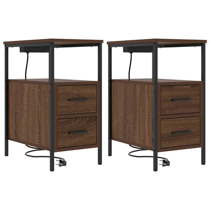 Armadio da Notte 2 pcs Rovere Marrone 30 x 48 x 61 cm