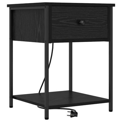 Armadio da Notte Rovere Nero 42 x 41 x 56 cm Legno multistrato
