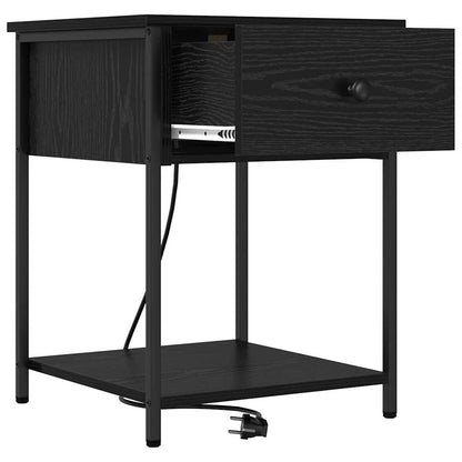 Armadio da Notte Rovere Nero 42 x 41 x 56 cm Legno multistrato