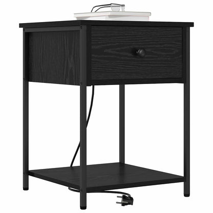 Armadio da Notte Rovere Nero 42 x 41 x 56 cm Legno multistrato