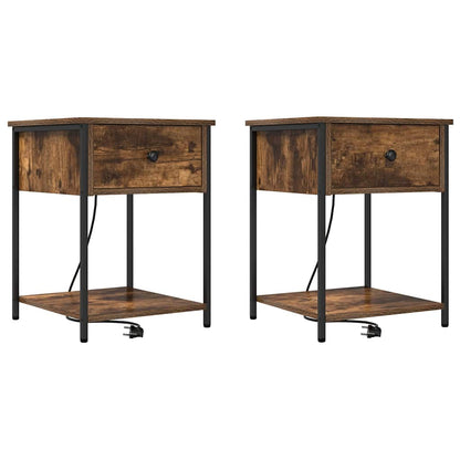 Armadio da Notte con cassetto 2 pcs Rovere fumÃ© 42 x 41 x 56 cm