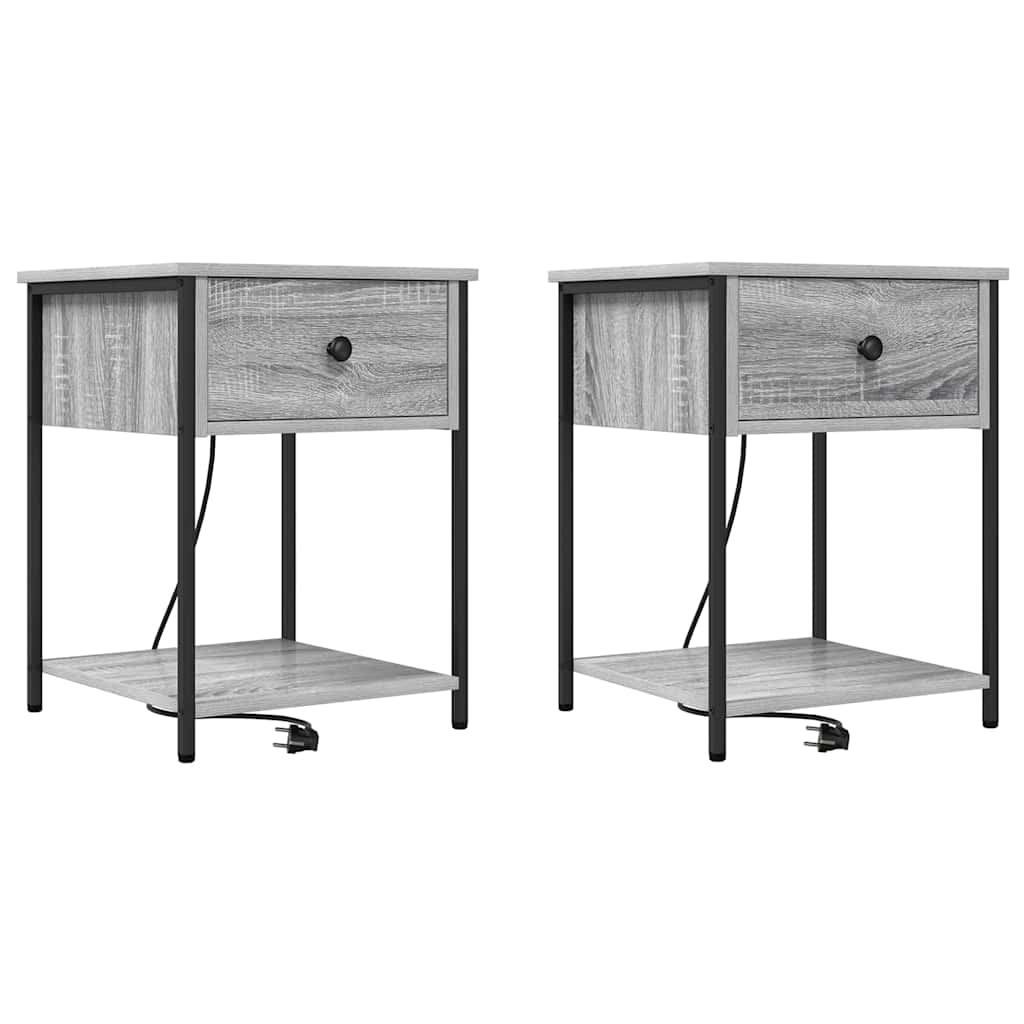 Armadio da Notte 2 pcs Grigio Sonoma 42 x 41 x 56 cm