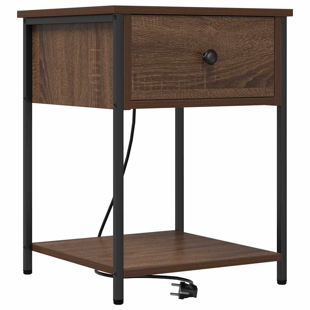 Armadio da Notte con cassetto Rovere Marrone 42 x 41 x 56 cm