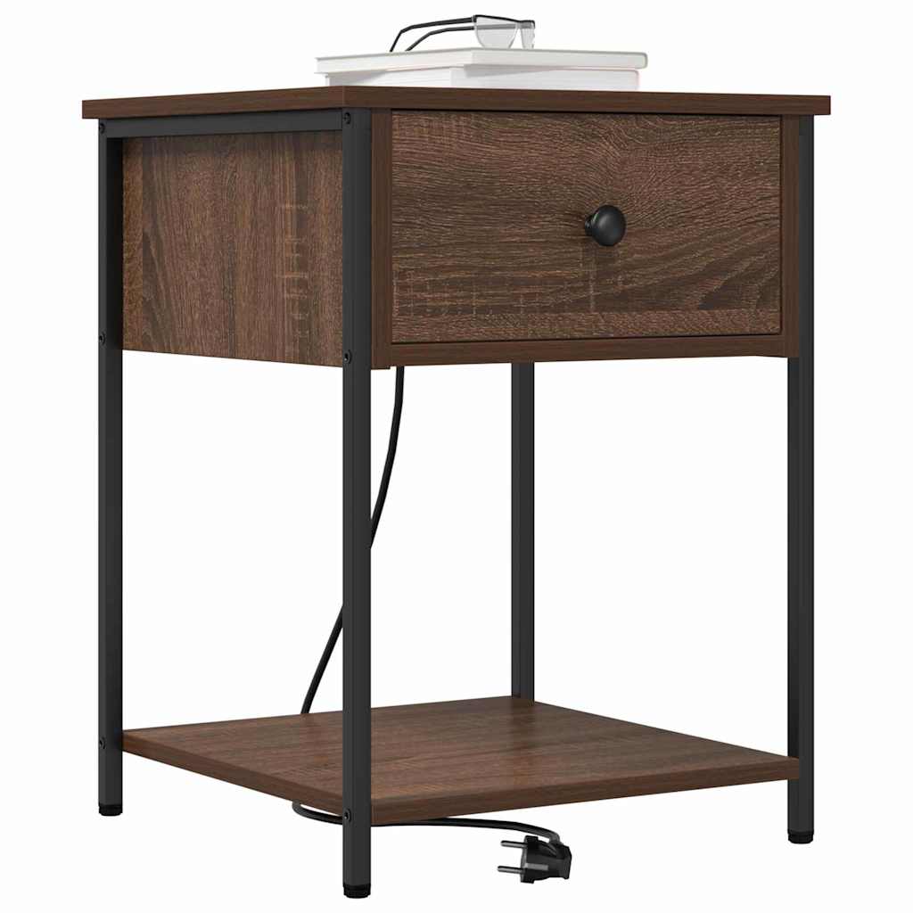 Armadio da Notte con cassetto Rovere Marrone 42 x 41 x 56 cm
