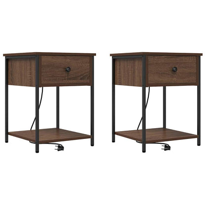 Armadio da Notte 2 pcs Rovere Marrone 42 x 41 x 56 cm