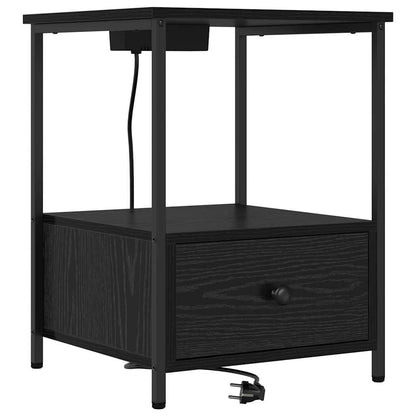 Armadio da Notte Rovere Nero 42 x 41 x 56 cm Legno multistrato