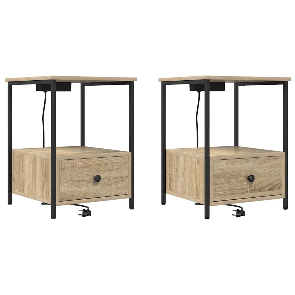Armadio da Notte 2 pcs Rovere Sonoma 42 x 41 x 56 cm