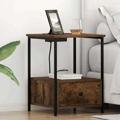 Armadio da Notte con cassetto 2 pcs Rovere fumÃ© 42 x 41 x 56 cm