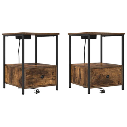 Armadio da Notte con cassetto 2 pcs Rovere fumÃ© 42 x 41 x 56 cm