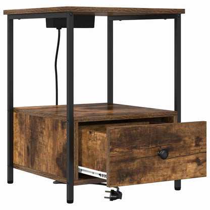 Armadio da Notte con cassetto 2 pcs Rovere fumÃ© 42 x 41 x 56 cm