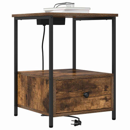 Armadio da Notte con cassetto 2 pcs Rovere fumÃ© 42 x 41 x 56 cm