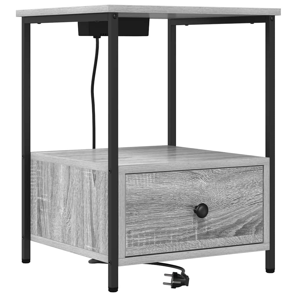 Armadio da Notte con cassetto Grigio Sonoma 42 x 41 x 56 cm