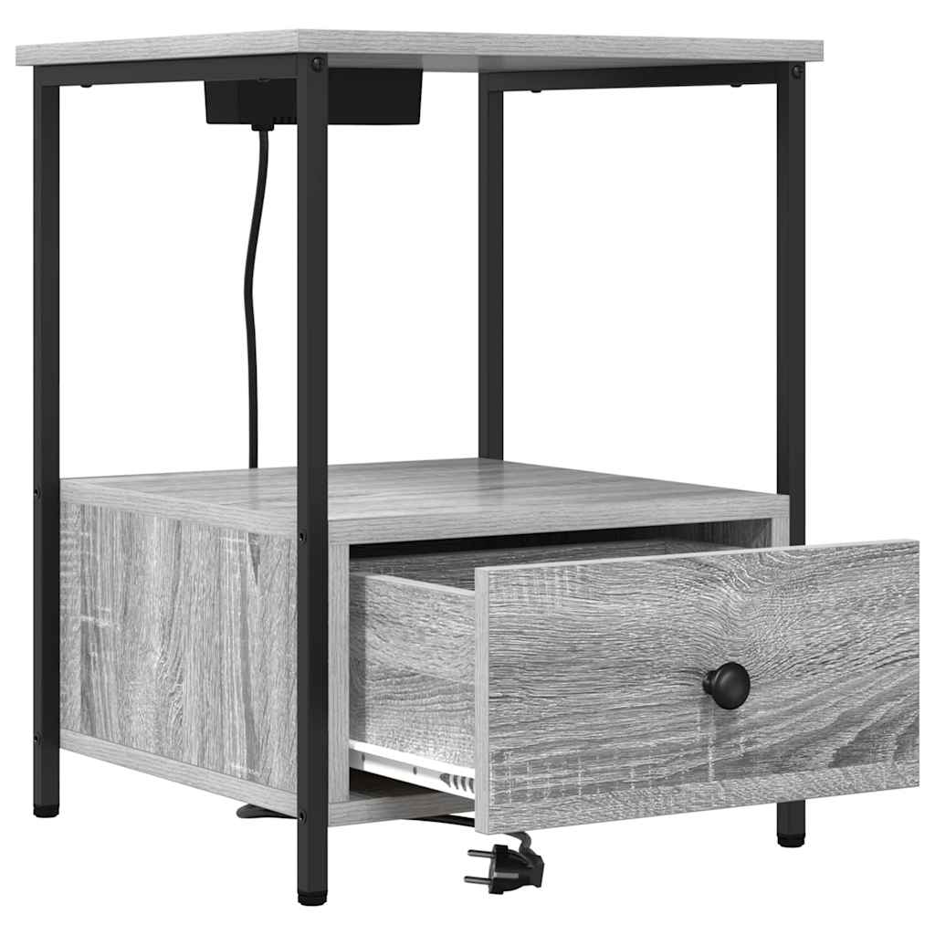 Armadio da Notte con cassetto Grigio Sonoma 42 x 41 x 56 cm