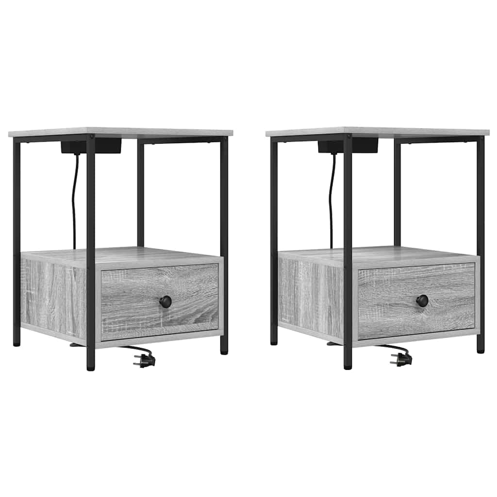Armadio da Notte 2 pcs Grigio Sonoma 42 x 41 x 56 cm